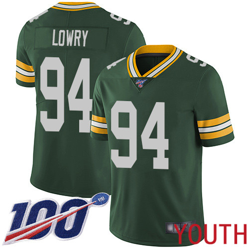 Green Bay Packers Limited Green Youth #94 Lowry Dean Home Jersey Nike NFL 100th Season Vapor Untouchable->youth nfl jersey->Youth Jersey